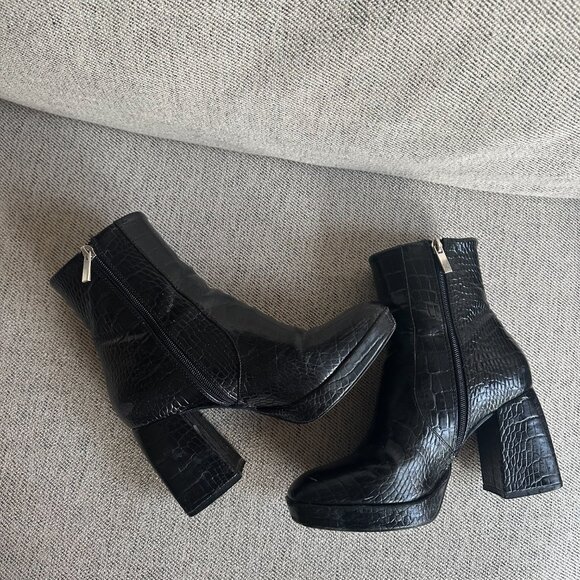 ASOS Black Croc Boots - Picture 5 of 5